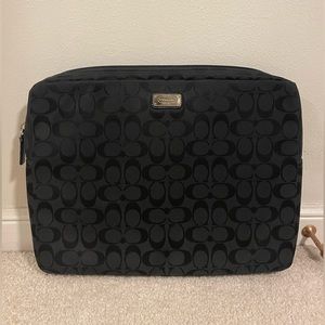 Coach Signature Logo 15” Black Laptop Sleeve
